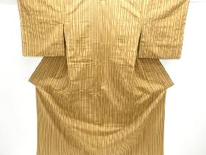 アンティーク　縞織出し手織り紬単衣着物